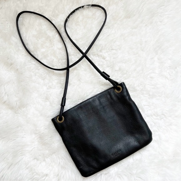 Margot Anthropologie Kari Mini Square Pebbled Leather Crossbody Bag in Black - Picture 3 of 8